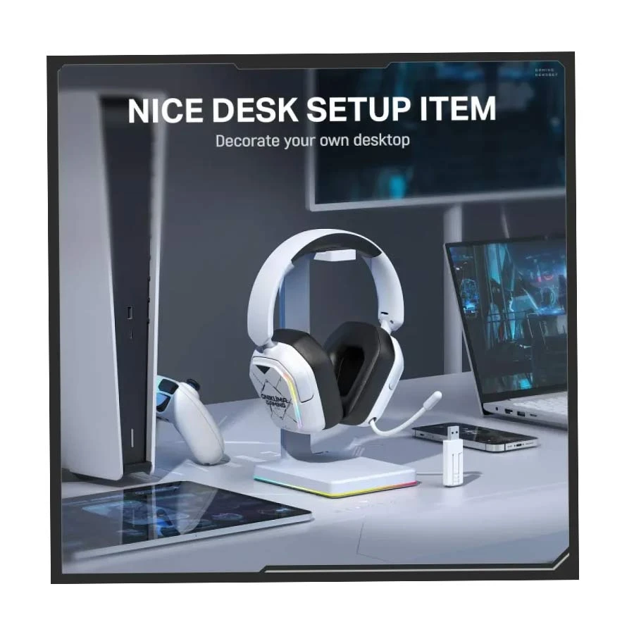 Picture of ONIKUMA GT883 4 Mode Black and White Wireless Gaming Headphone
