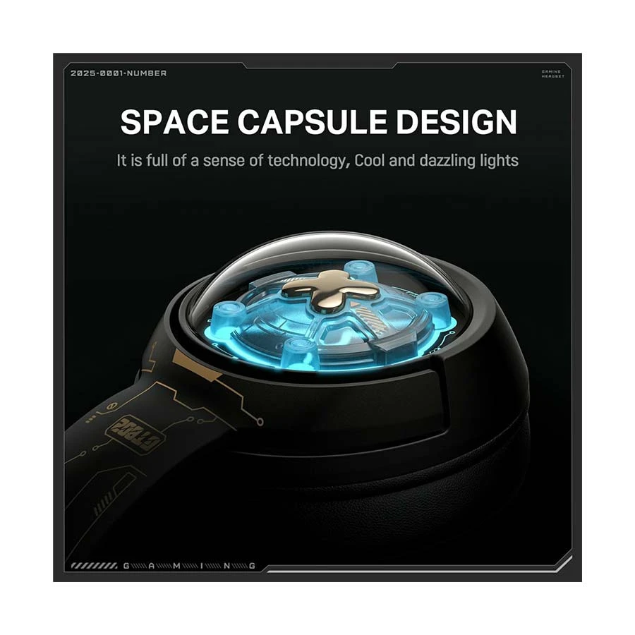 Picture of ONIKUMA GT802 RGB Tri-Mode Bluetooth Black Stereo Gaming Headphone