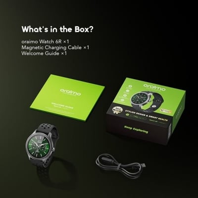 Picture of Oraimo Watch 6R Smart Watch – 1.39” Anti-Scratch Display | IP68 Waterproof | Fitness & Health Tracking