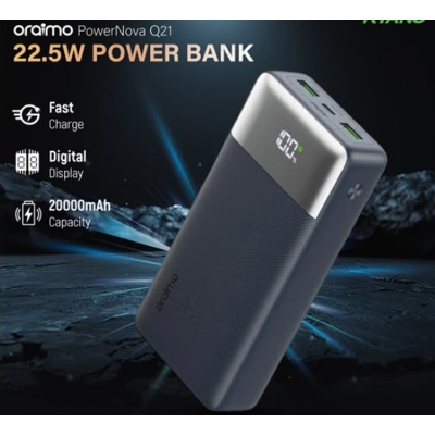 Picture of Oraimo PowerNova Q21 20000mAh 22.5W Black Power Bank with Digital Display