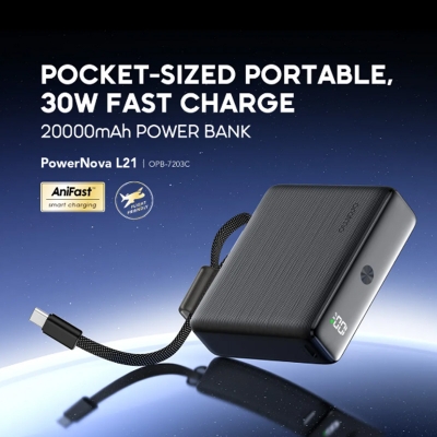 Picture of Oraimo PowerNova L21 20000mAh 30W Black Power Bank with Digital Display