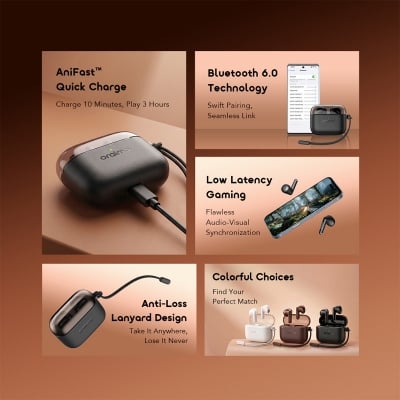 Picture of oraimo SpaceBuds Air 2 50H Long Battery Life Earbuds with Smart Translation (OTW-325S)
