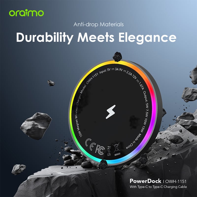 Picture of oraimo PowerDock oraimo PowerDock 15W Wireless Charging Pad