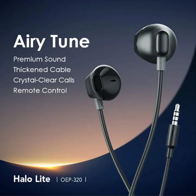 Picture of Oraimo Half In-Ear Wired 3.5mm Jack Black Earphone