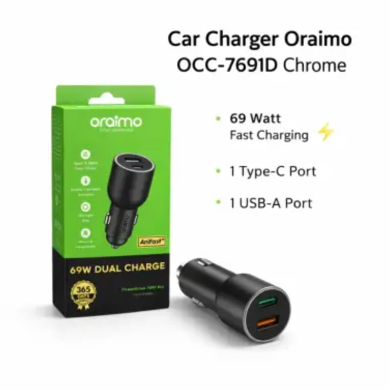 Picture of Oraimo Car Charger OCC-73D Dark Chrome