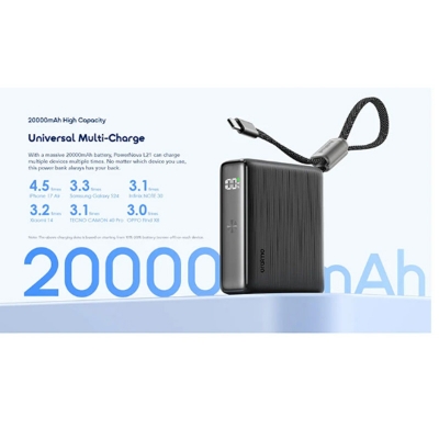 Picture of Oraimo PowerNova L21 20000mAh 30W Black Power Bank with Digital Display