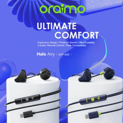 Picture of oraimo Halo Airy Type-C Half In-ear Wired Headphones