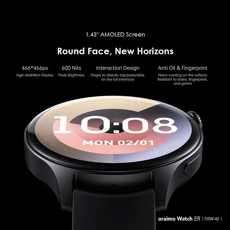 Picture of Oraimo Watch ER OSW-42 Amoled Black Smart Watch