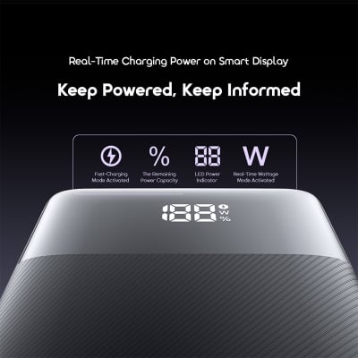 Picture of Oraimo PowerNova QF1 27000mAh 22.5W Black Power Bank with Digital Display