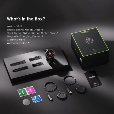Picture of Oraimo Watch GT OSW-852H Dark Chrome (Black) Bluetooth Calling Smart Watch