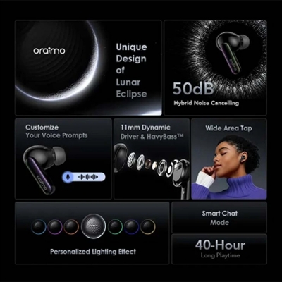 Picture of Oraimo SpaceBuds Space Grey TWS Bluetooth Earbuds #OTW-630