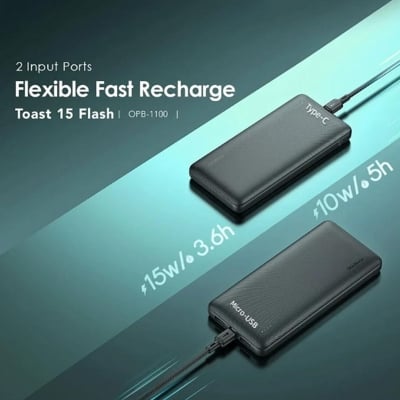 Picture of Oraimo TOAst 15 10000mAh 15W Black Power Bank # OPB-1100