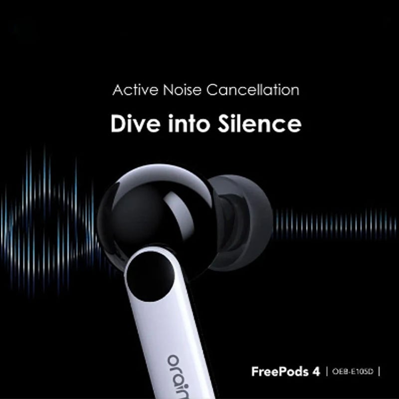 Picture of Oraimo FreePods 4 ANC Black TWS Bluetooth Earbuds #OEB-E105D