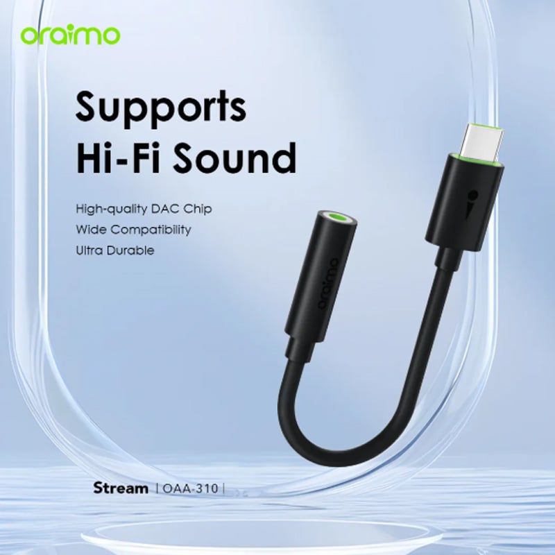 Picture of Oraimo Type-C Male to 3.5mm Female Black Converter