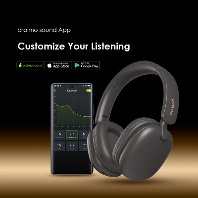 Picture of Oraimo BoomPop Lite Bluetooth Speed Black Over-Ear Headphone #OHP-317