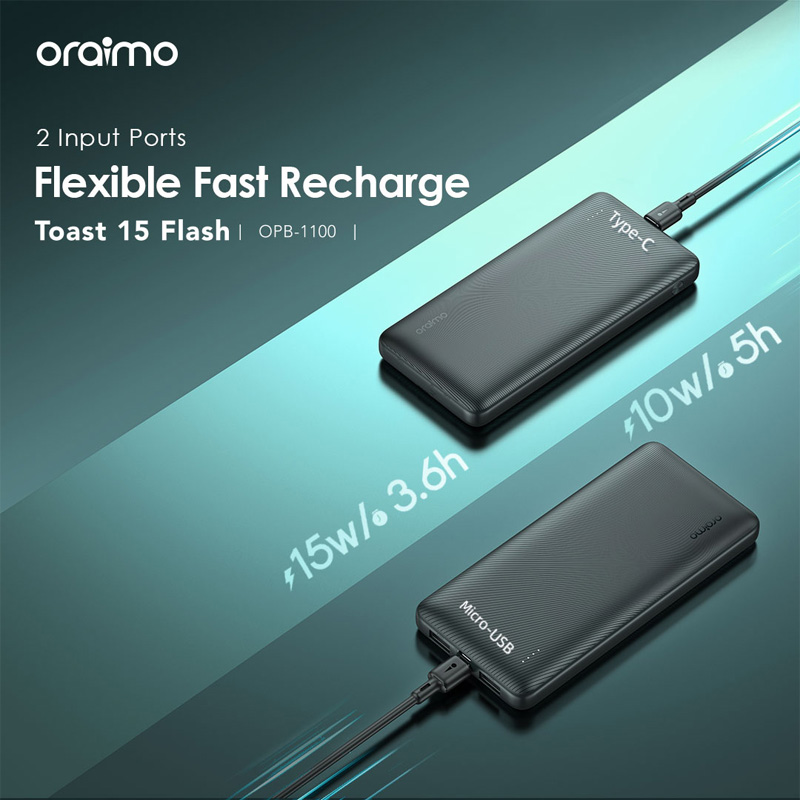 Picture of oraimo Toast 15 Flash 10000mAh Fast Charging Power Bank C (OPB-1100)