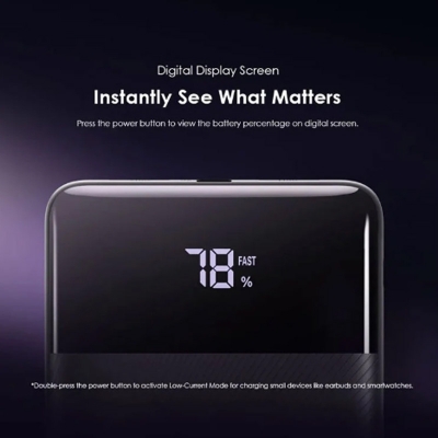 Picture of Oraimo TOAst 22.5 Byte 10000mAh 22.5W Speed Black Power Bank with Digital Display