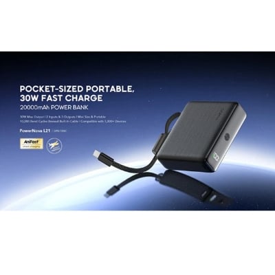 Picture of Oraimo PowerNova L21 20000mAh 30W Black Power Bank with Digital Display