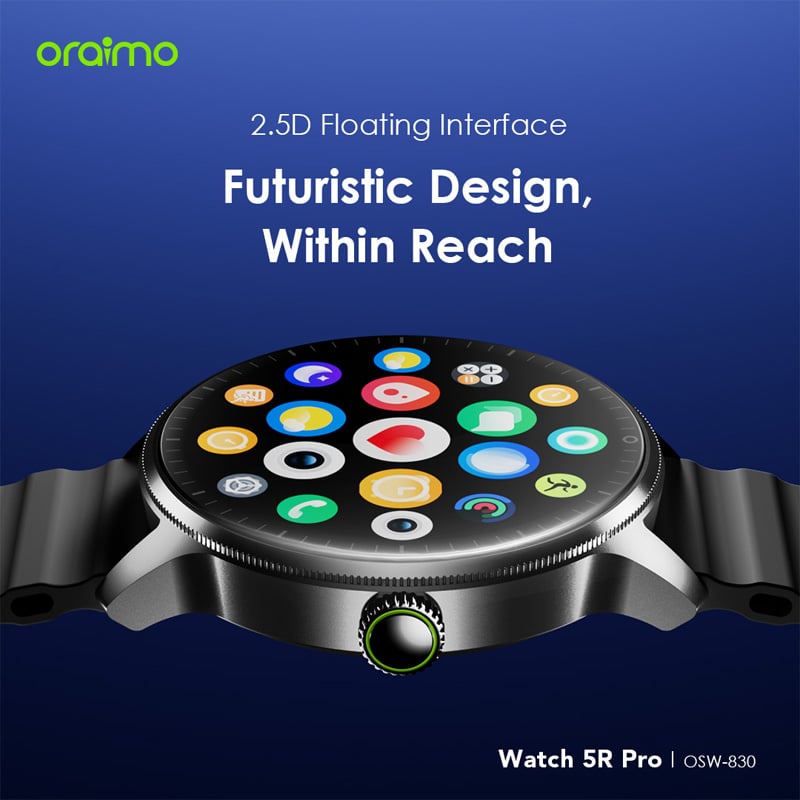 Picture of Oraimo Watch 5R Pro OSW-830 Black AMOLED Bluetooth Calling Smart Watch