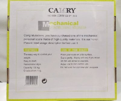 Picture of Mechanical Personal Weight Scale-CAMRY BR2017-130 kg SGS Certified - Fitness Mart - weight machine Multicolor