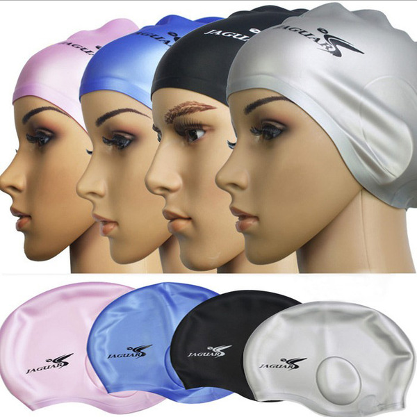 Picture of Outtobe Swim Cap Ad-ult Swimming Cap Cotton Fiber Swimming Hat Flexible Waterproof Swim Cap Multicolor
