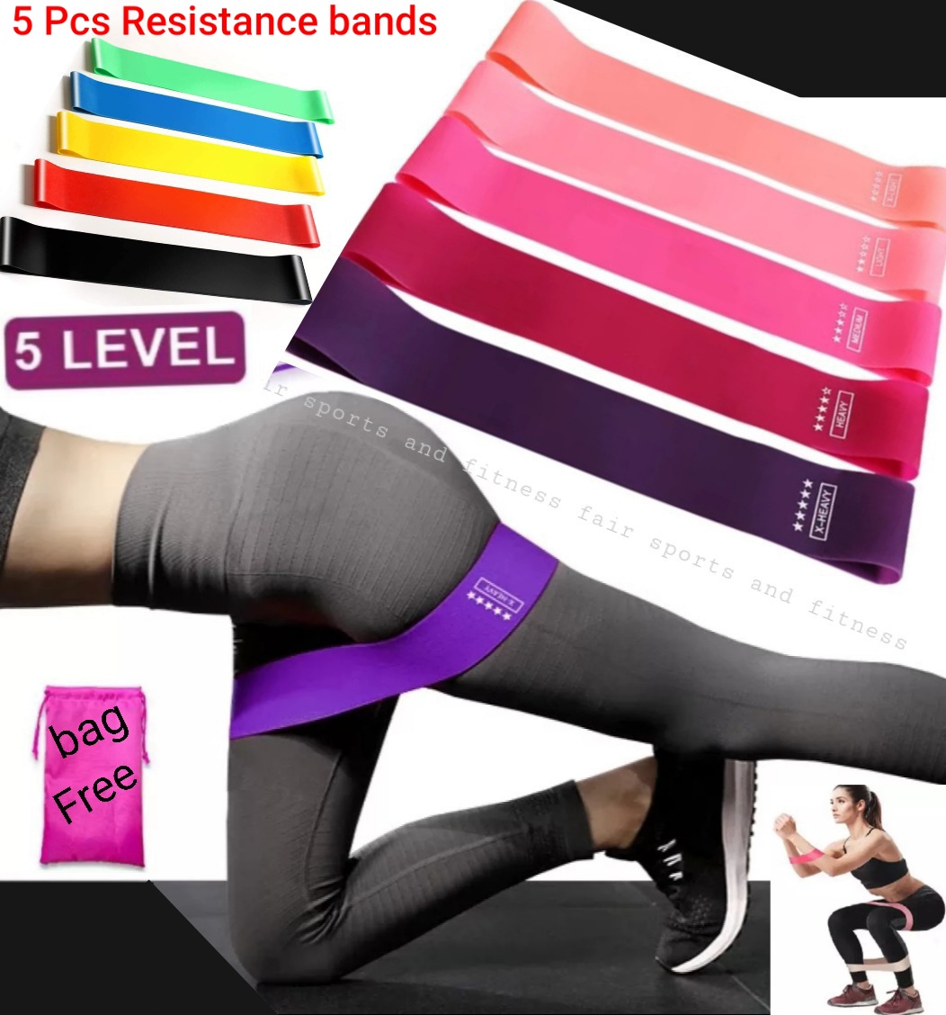 Picture of Resistance Bands [Set of 5] Skin-Friendly Resistance Fitness Exercise Loop Bands Multicolor
