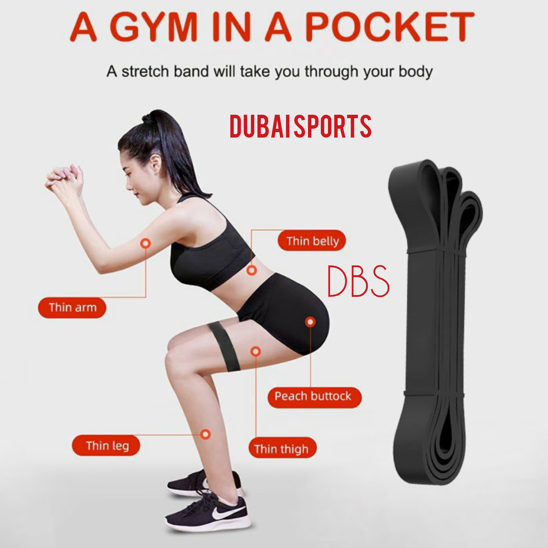 Picture of Pull Up Assist Exercise Resistance Band Exercise Loop Band - Resistance Band Black