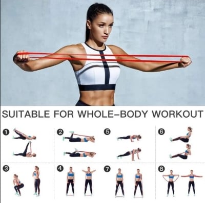 Picture of 13Mm Pull Up Assist Resistance Band - Ideal For Stretching, Fitness Training, And Powerlifting - Premium Natural Tpe & Latex Therabands Red