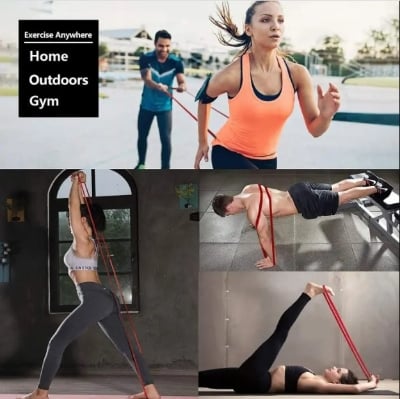 Picture of 13Mm Pull Up Assist Resistance Band - Ideal For Stretching, Fitness Training, And Powerlifting - Premium Natural Tpe & Latex Therabands Red