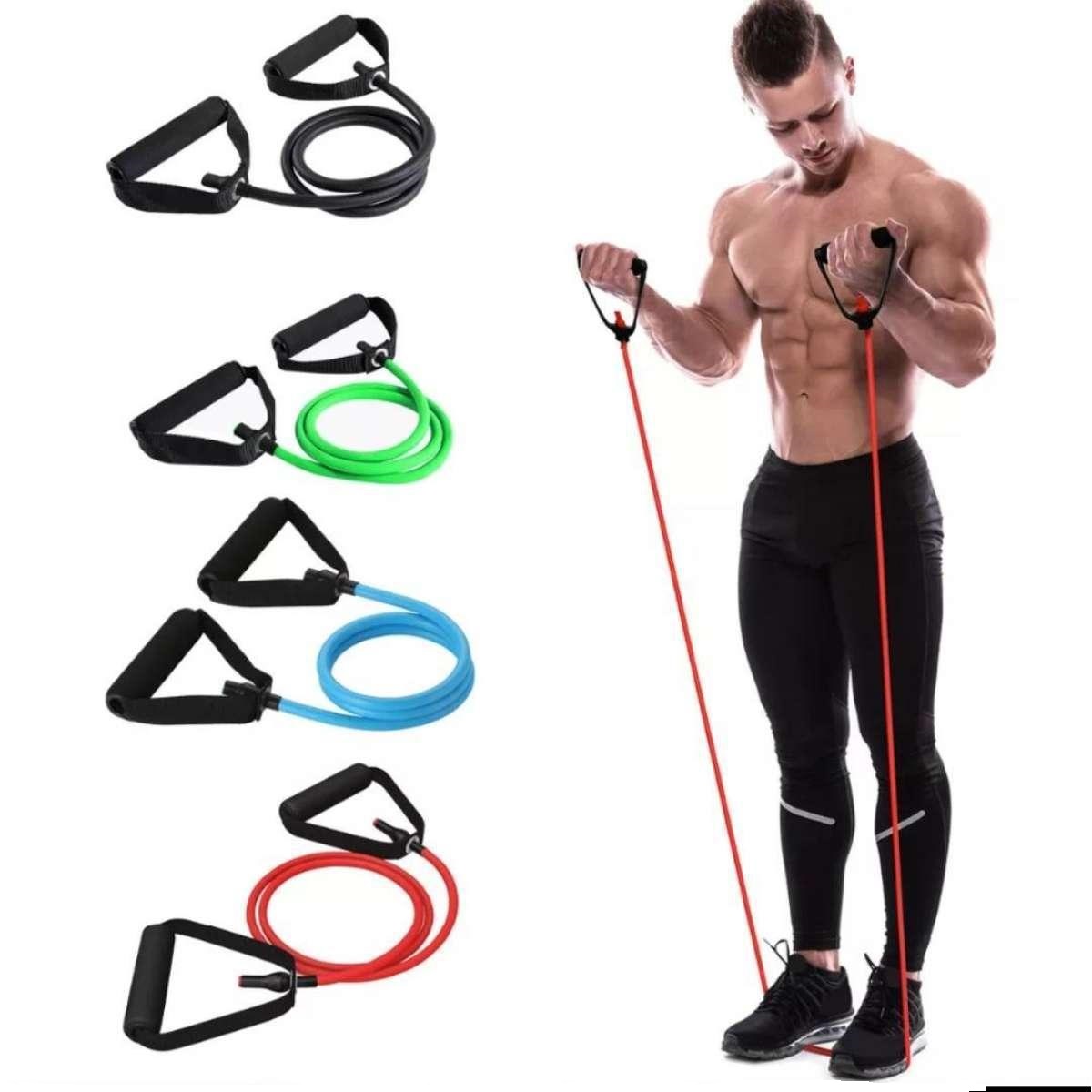 Picture of 120cm Yoga Pull Rope Elastic Resistance Bands Fitness Workout Exercise Tubes Practical Training Rubber Tensile Expander Multicolor