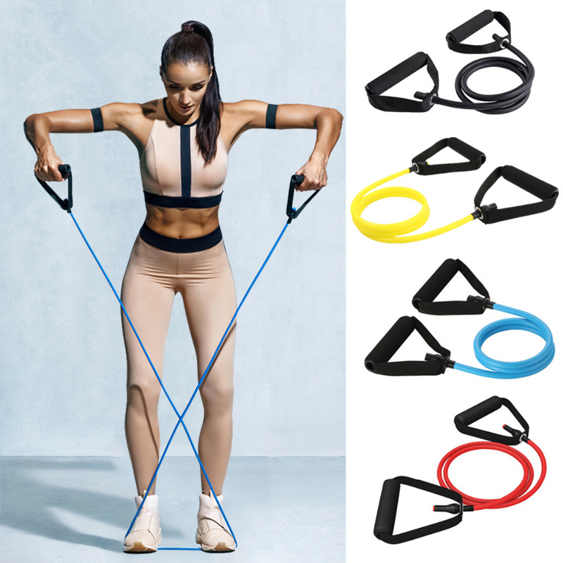 Picture of 120cm Yoga Pull Rope Elastic Resistance Bands Fitness Workout Exercise Tubes Practical Training Rubber Tensile Expander Multicolor