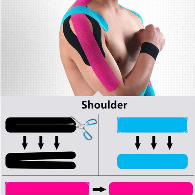 Picture of Elastic Kinesiology Tape Athletic Recovery Sports Safety Muscle Pain Relief Knee Pads Support Gym Fitness Bandage Multicolor