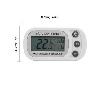 Picture of Refrigerator Thermometer Magnetic Thermometer Dial Thermometer Mini Hygrometer Digital Freezer Rooacm Thermometer Waterproof Thermamoters Refrigerator Fridge Thermometer (healthproo) Multicolor