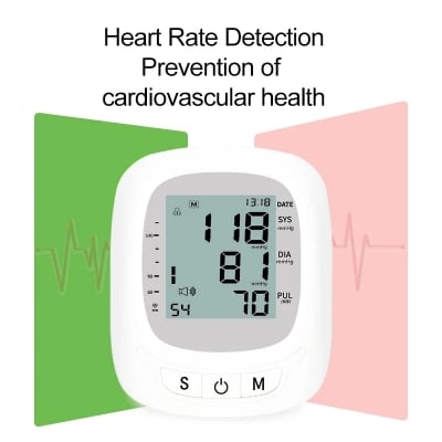 Picture of 2 Years Garranty Blood Pressure Monitor Fully Automatic Digital Large Display And Adjustable Arm-Cuff Comes-healthproo Multicolor
