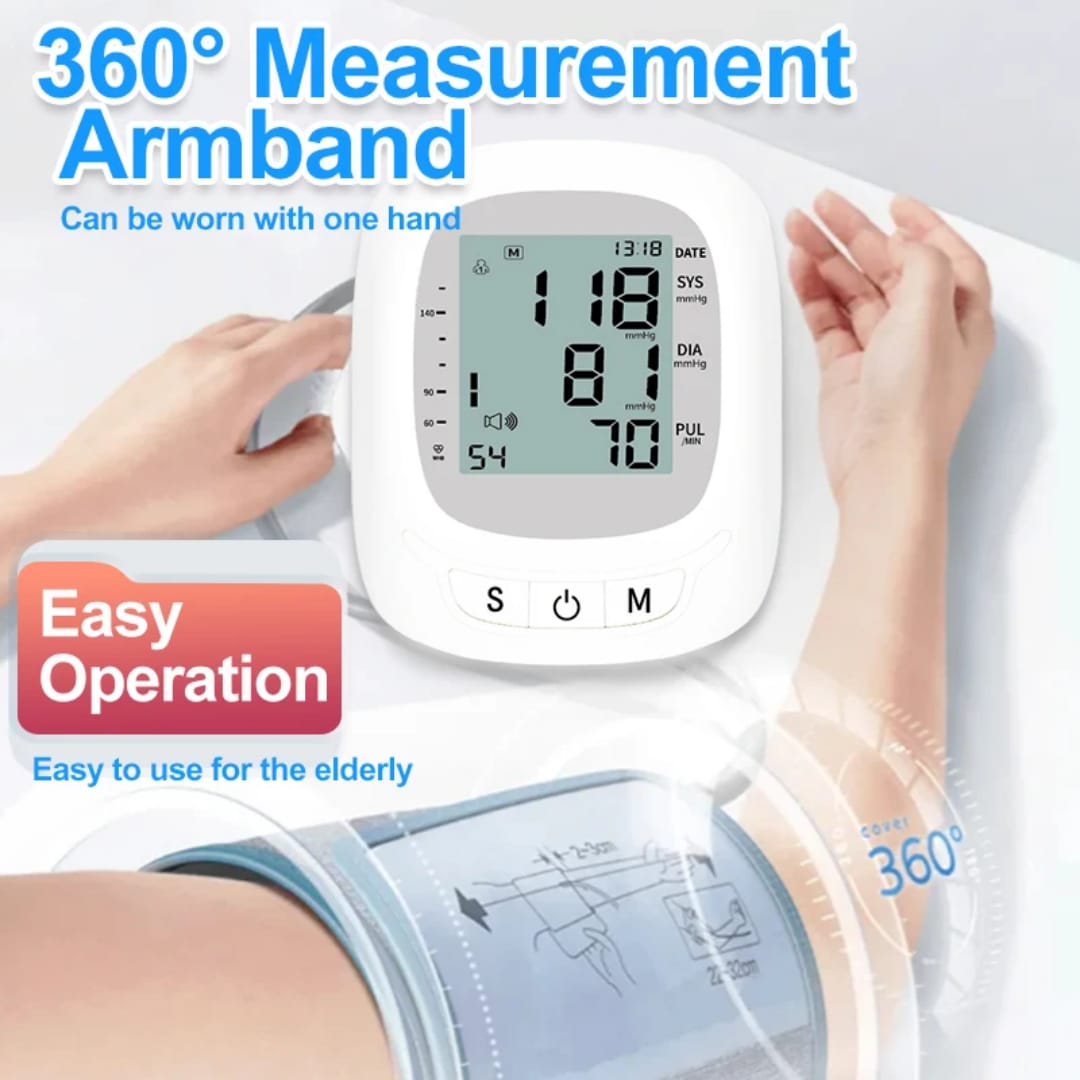 Picture of 2 Years Garranty Blood Pressure Monitor Fully Automatic Digital Large Display And Adjustable Arm-Cuff Comes-healthproo Multicolor
