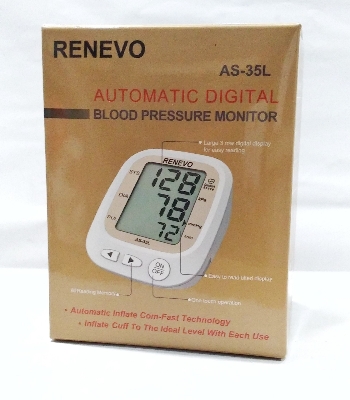 Picture of RENEVO Automatic Digital LCD Blood Pressure Monitor Machine-AS35L-Health Proo Multicolor
