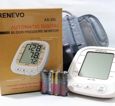 Picture of RENEVO Automatic Digital LCD Blood Pressure Monitor Machine-AS35L-Health Proo Multicolor