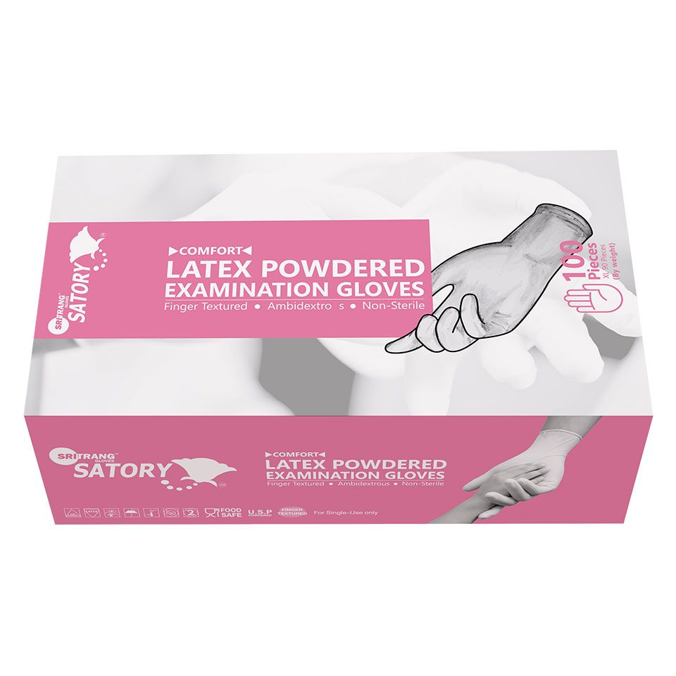 Picture of SATORY Comfort Latex Powdered Examination Glove-healthproo Multicolor