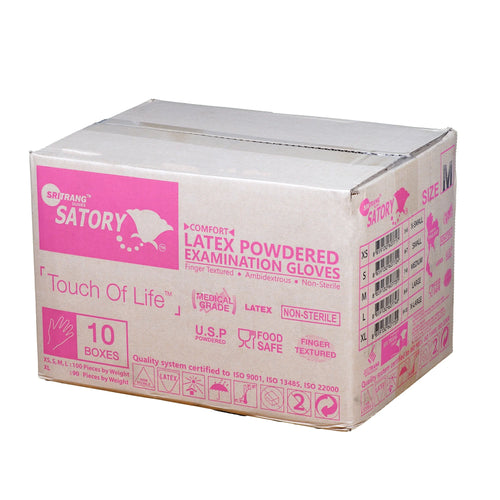 Picture of SATORY Comfort Latex Powdered Examination Glove-healthproo Multicolor