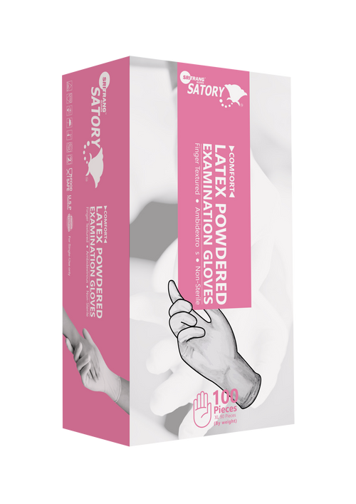 Picture of SATORY Comfort Latex Powdered Examination Glove-healthproo Multicolor