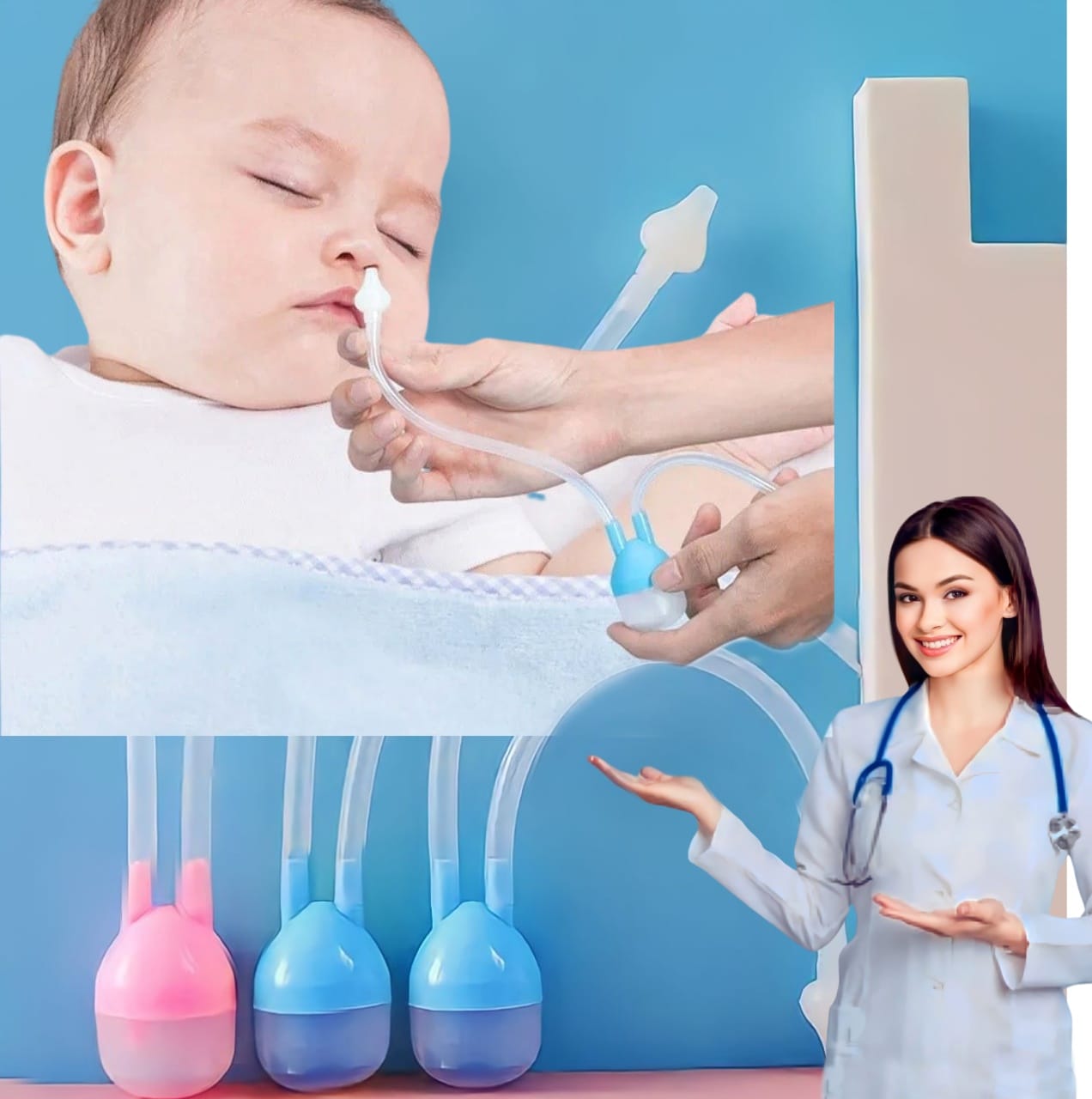 Picture of Nursing Suction Nose Suction Device Nasal Suction Cleaner And Baby Aspirator Multicolor