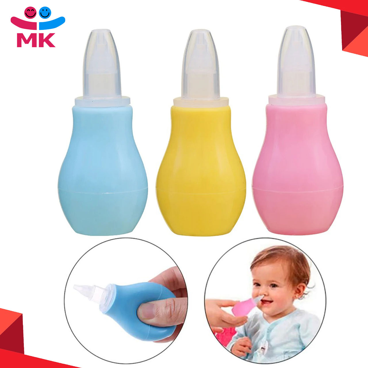 Picture of Baby Nose Cleaner Cleaner Nasal Vacuum Mucus Suction Aspirator Soft Tip Tools Multicolor