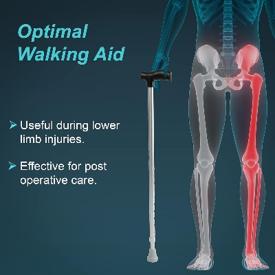 Picture of Adjustable and Foldable Hand Walking Sticks for old man -Tynor Walking Stick Multicolor
