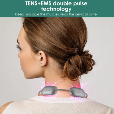 Picture of Smart Hanging Neck Protector Shoulder Cervical Spine Massager Mini Pulse Neck Artifact Dredging Spine Hot Compress Massage-Healthproo Multicolor