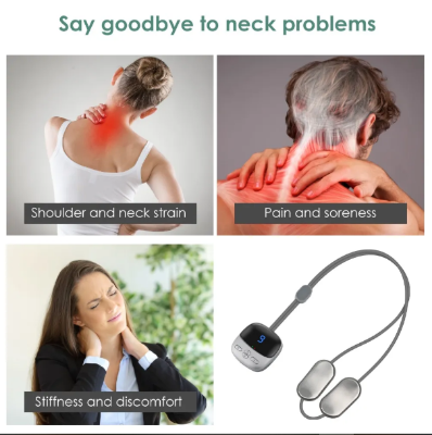 Picture of Smart Hanging Neck Protector Shoulder Cervical Spine Massager Mini Pulse Neck Artifact Dredging Spine Hot Compress Massage-Healthproo Multicolor