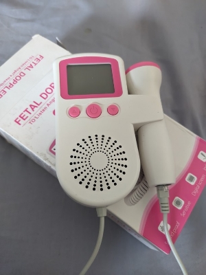 Picture of Doppler Fetal Rate Monitor Baby Fetal Sound Heart Detector LCD Display with gel Multicolor
