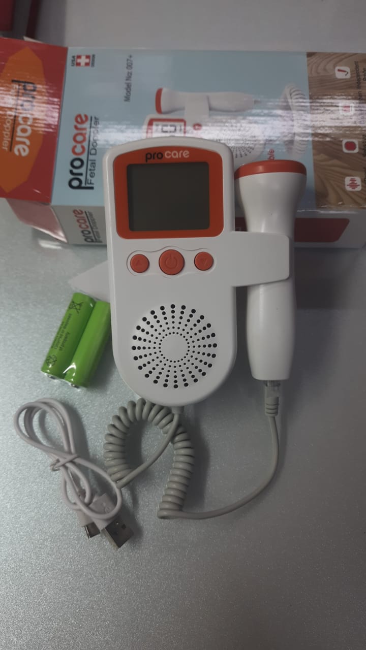 Picture of Fetal Doppler heart rate display with 250ml gel rechargeable-Health Proo Multicolor