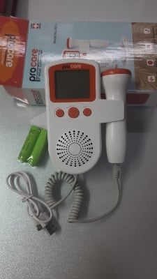 Picture of Fetal Doppler heart rate display with 250ml gel rechargeable-Health Proo Multicolor
