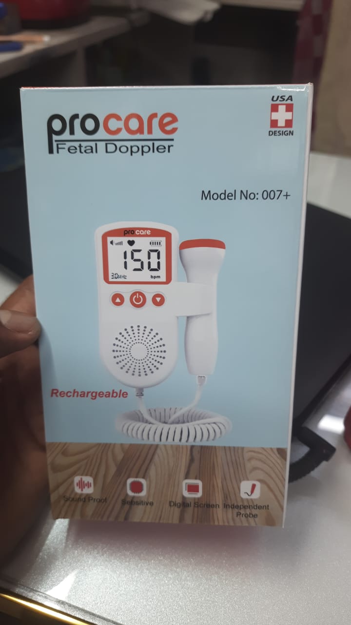 Picture of Fetal Doppler heart rate display with 250ml gel rechargeable-Health Proo Multicolor