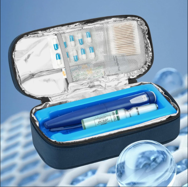 Picture of Upgraded Insulin Cooler Travel Case, Diabetic Travel Bag for Insulin Pens, Needles and Diabetes Supplies, Small Insulated Medicine Carrying Case with TSA Approved Ice Pack-healthproo 